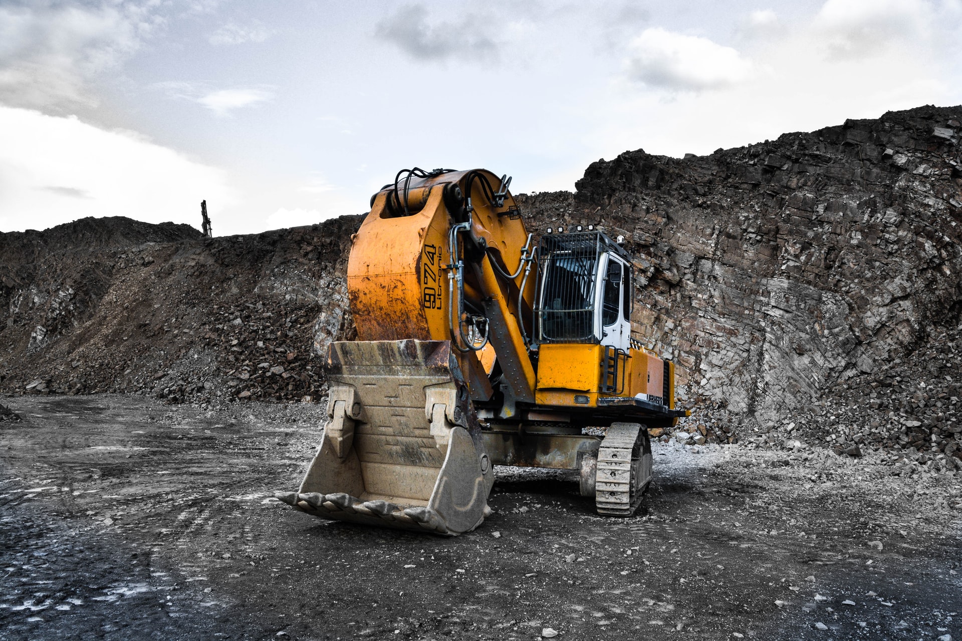 Digger on mine site